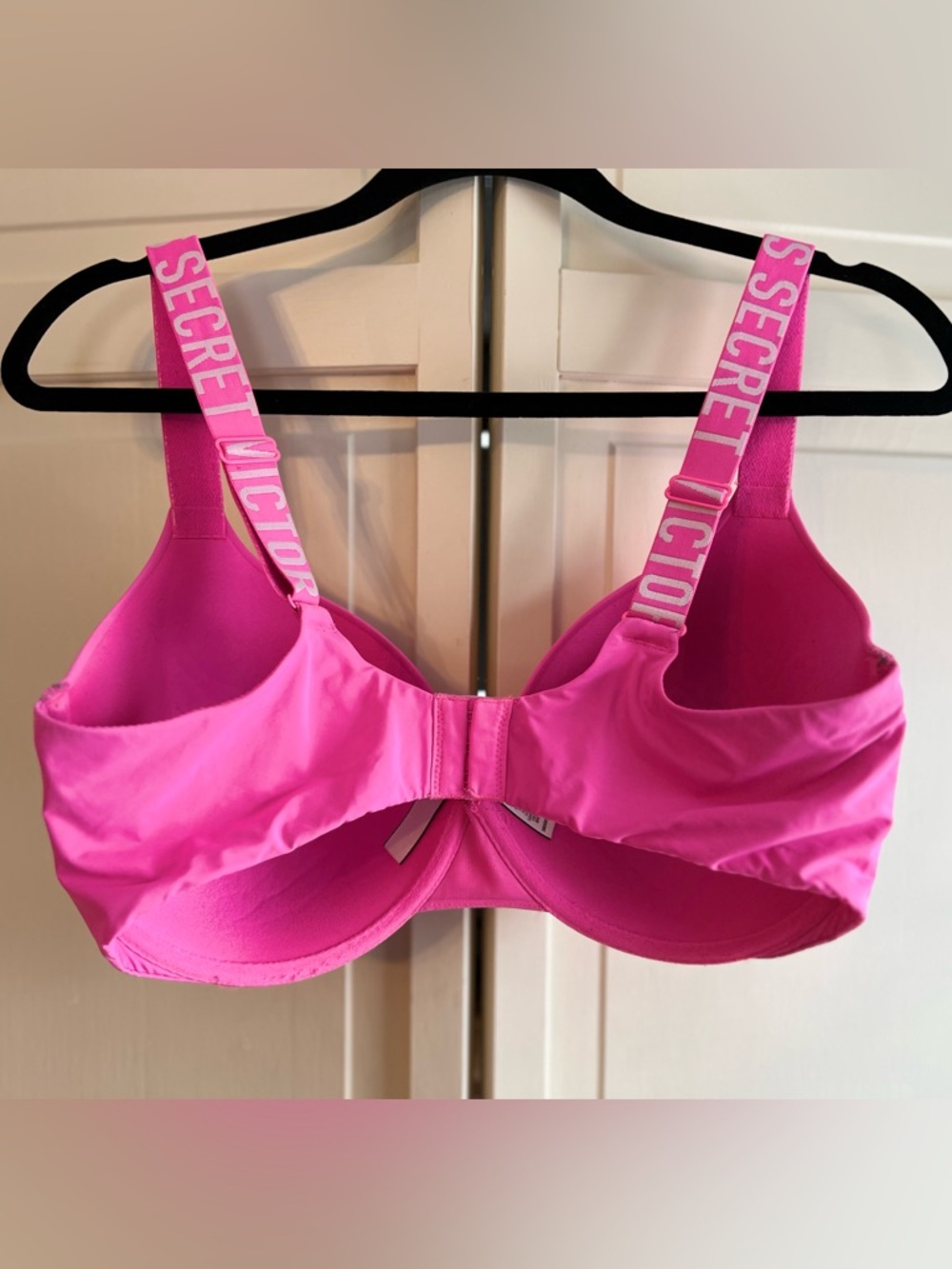 VS Victoria's Secret Hot Pink T-Shirt Push Up Full Coverage Padded Bra 38DDD - Picture 2 of 3